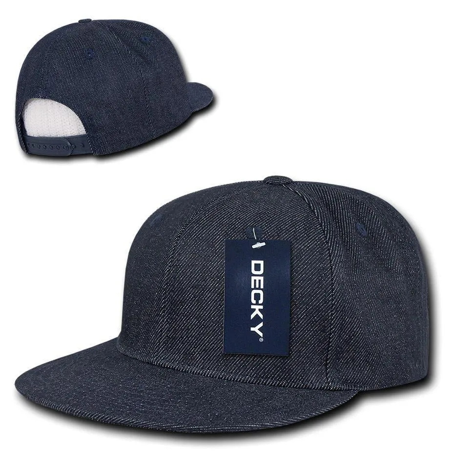 1 Dozen Decky Denim High Crown Snapback Cotton 6 Panel Hats Caps Wholesale Lots!