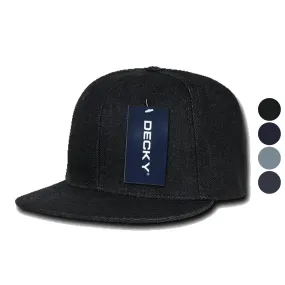 1 Dozen Decky Denim High Crown Snapback Cotton 6 Panel Hats Caps Wholesale Lots!