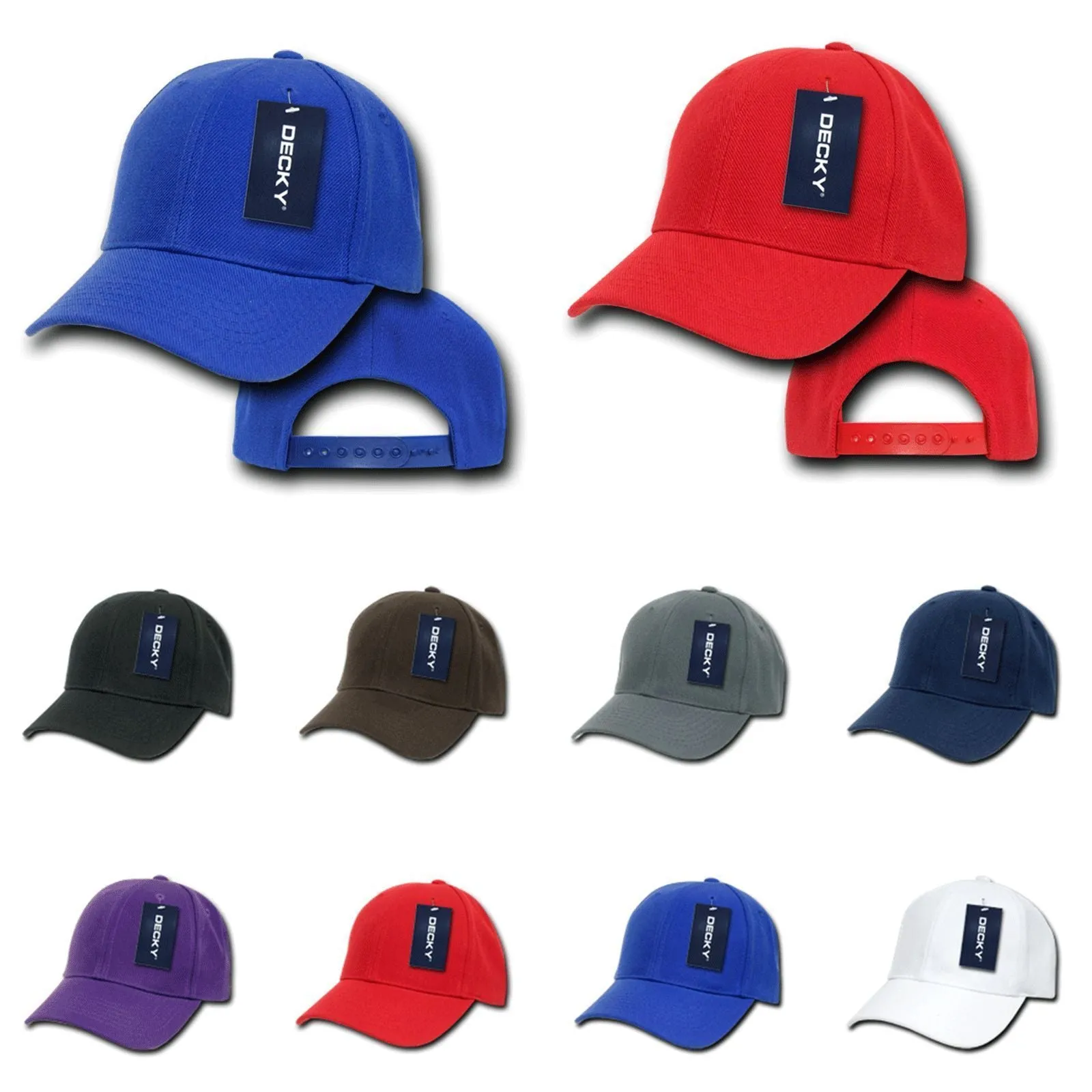 1 Dozen Decky Pro Style Kids Youth Baseball Acrylic Snapback Blank Hats Caps