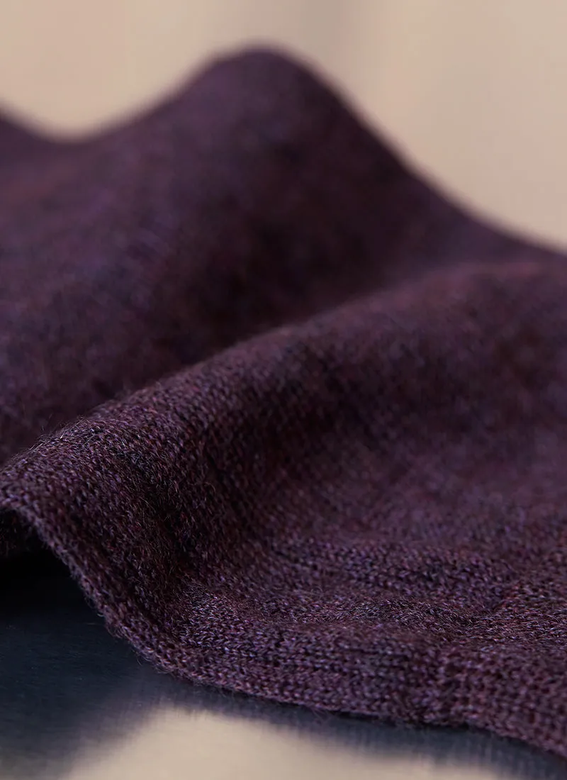 100% Cashmere Long Sock in Aubergine