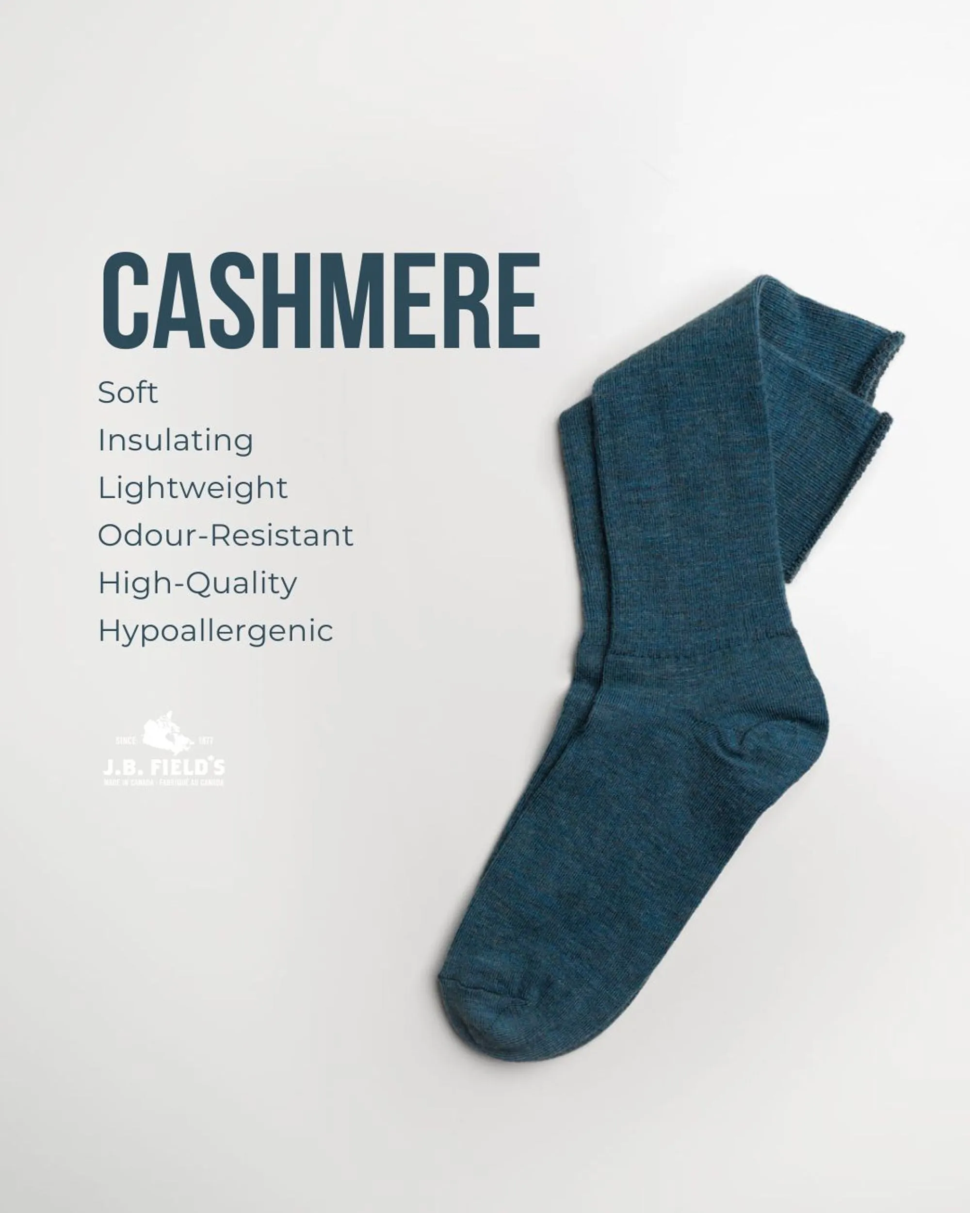 2 PAIR - J.B. Field's Cashmere Weekender Socks (SLIGHTLY IMPERFECT)