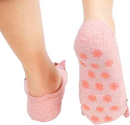 5 Pack Fuzzy Anti-Slip Socks for Women Girls Non Slip Slipper Socks with Grippers, Gift For Her, Gift For Mom