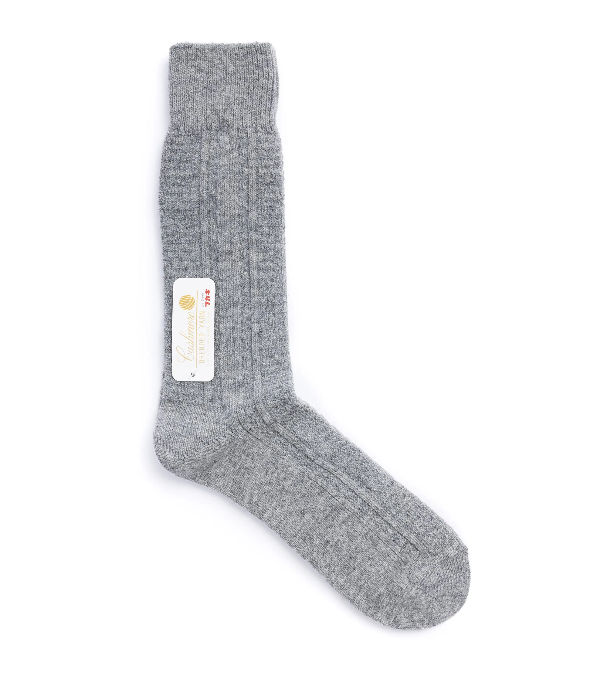 Anonymous Ism Wool Cashmere Links Crew Socks: Grey