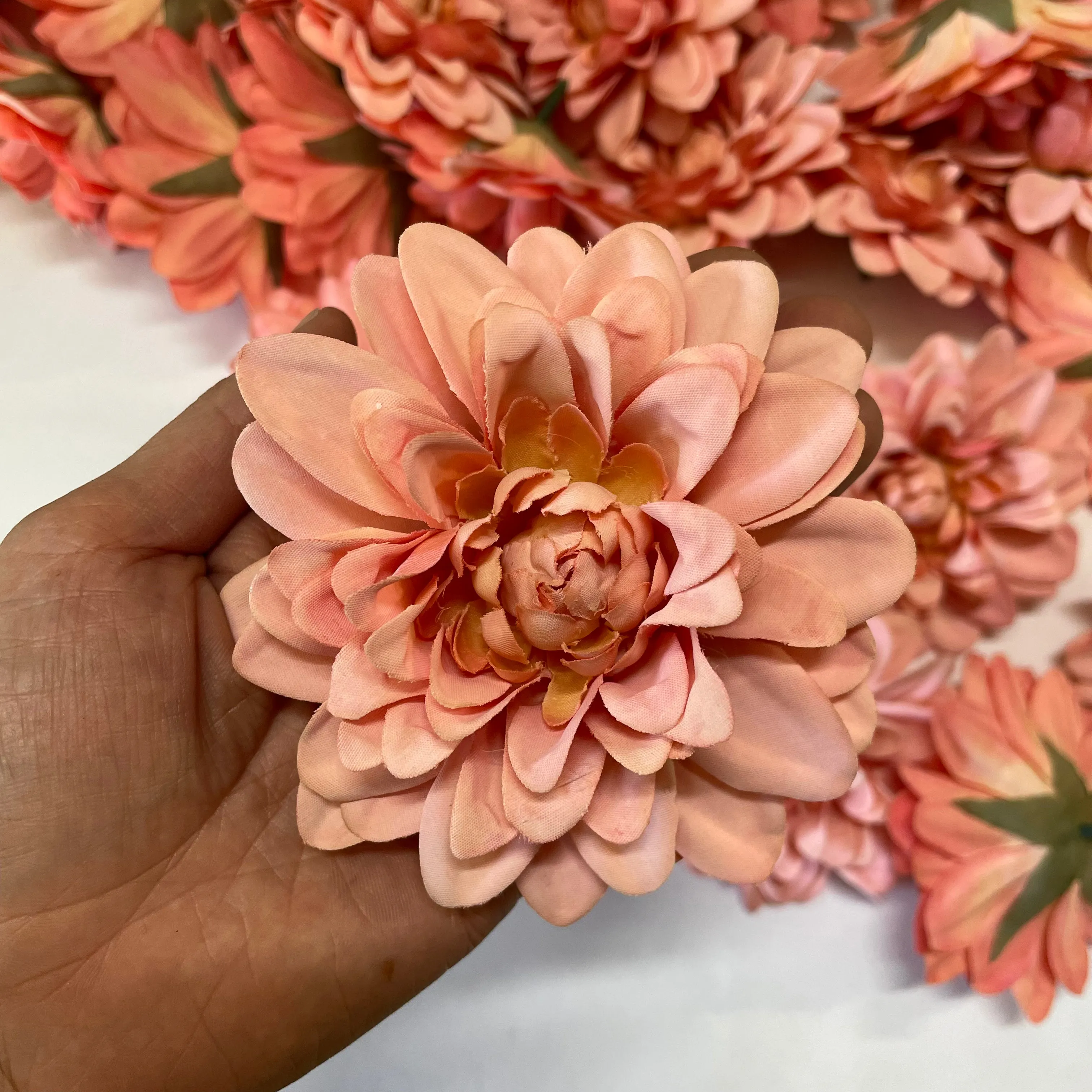 Artificial Silk Flower Heads - Dusty Pink Chrysanthemum Style 26 - 1pc