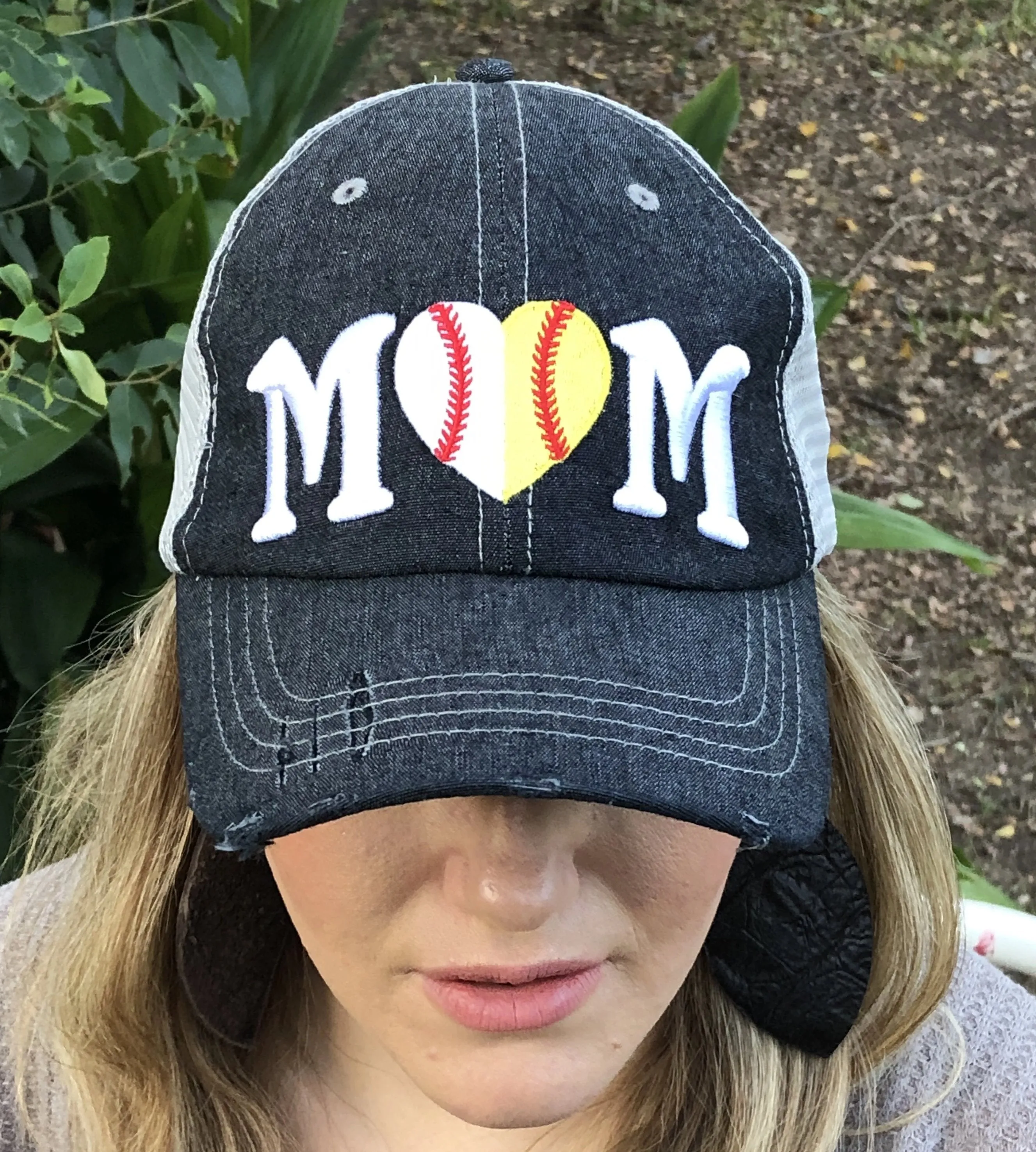 Ball Mom Half Baseball Half Softball Baseball MOM Softball MOM hat -274