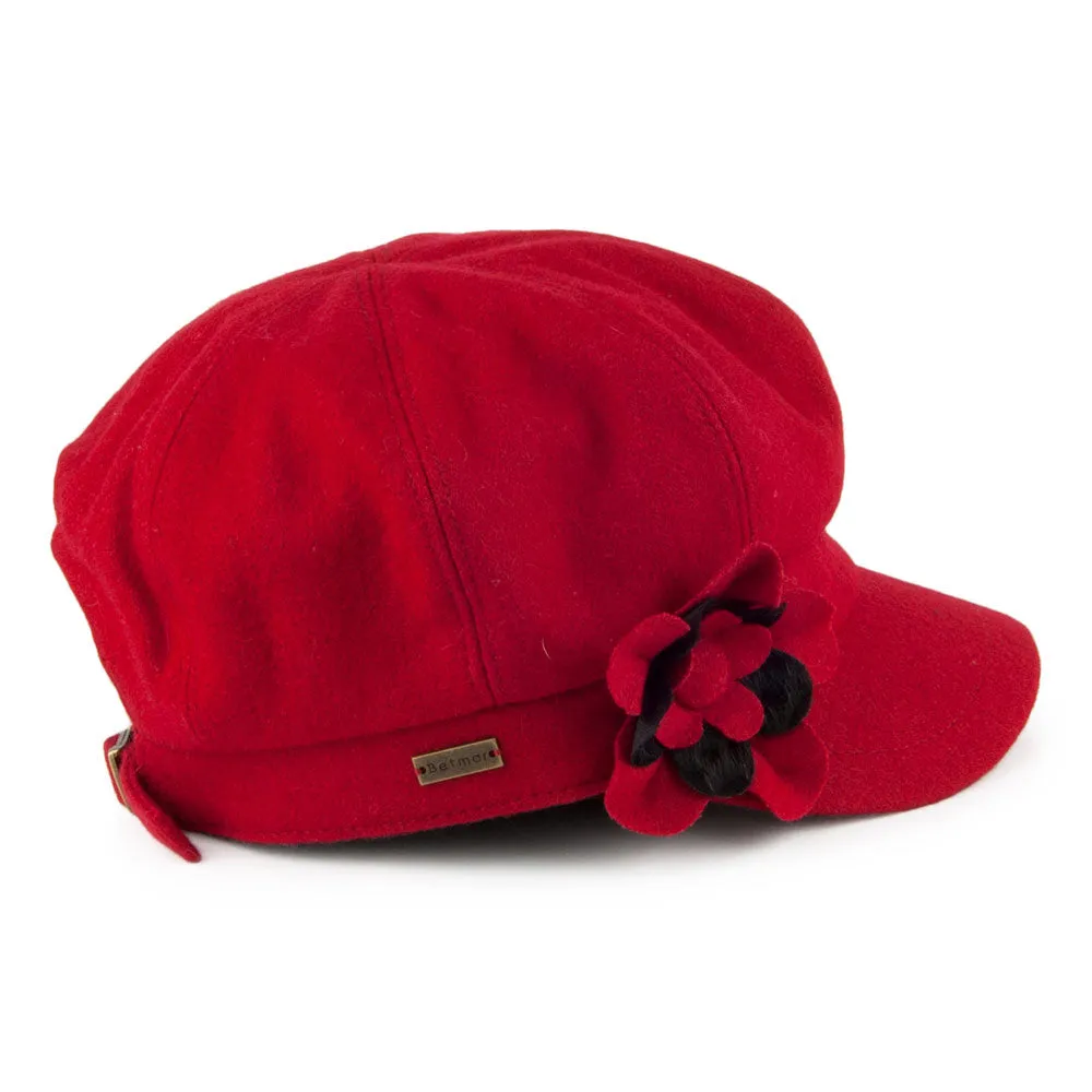 Betmar Hats Lydia Baker Boy Cap - Red