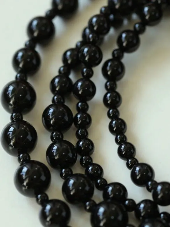 Black Agate Long Necklaces