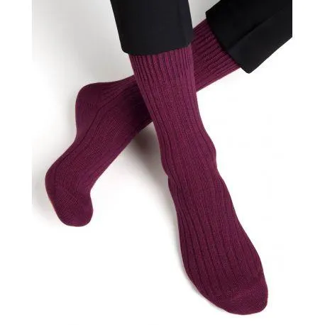 Bleuforet Men's Cashmere Ribbed Socks