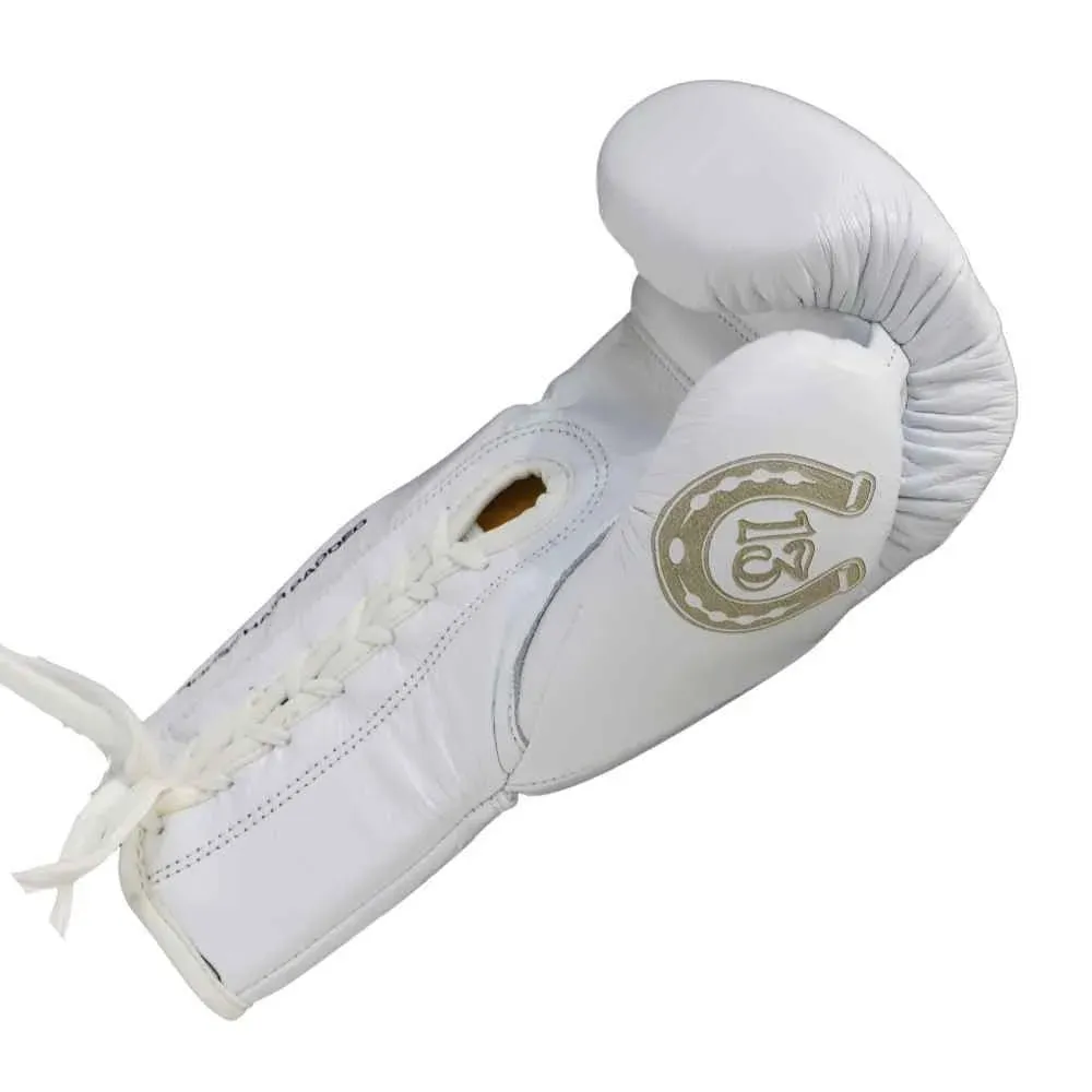 BOXING GLOVES - Mexican LUCKY 13 - LACE UP - WHITE