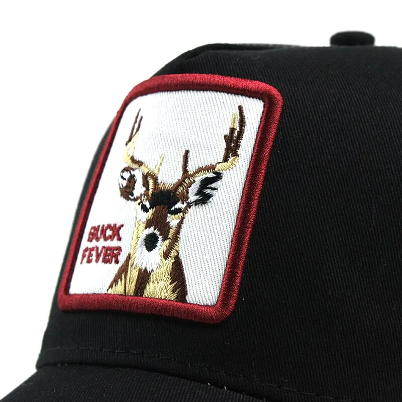 Buck Stag Embroidered Snapback Baseball Cap