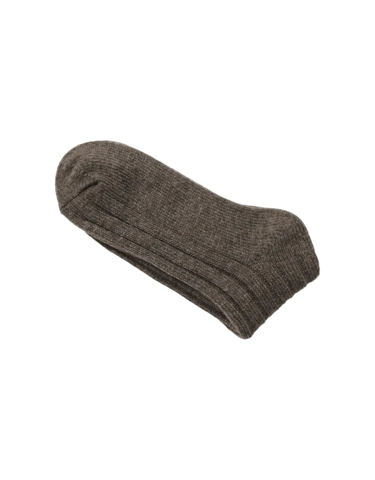 Cashmere Blended Ribbed Socks In Brown