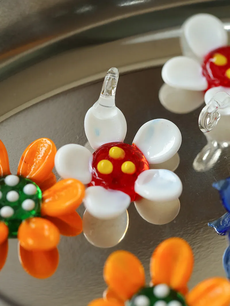 Colorful Cat's Eye Daisy Flower Beaded Necklace