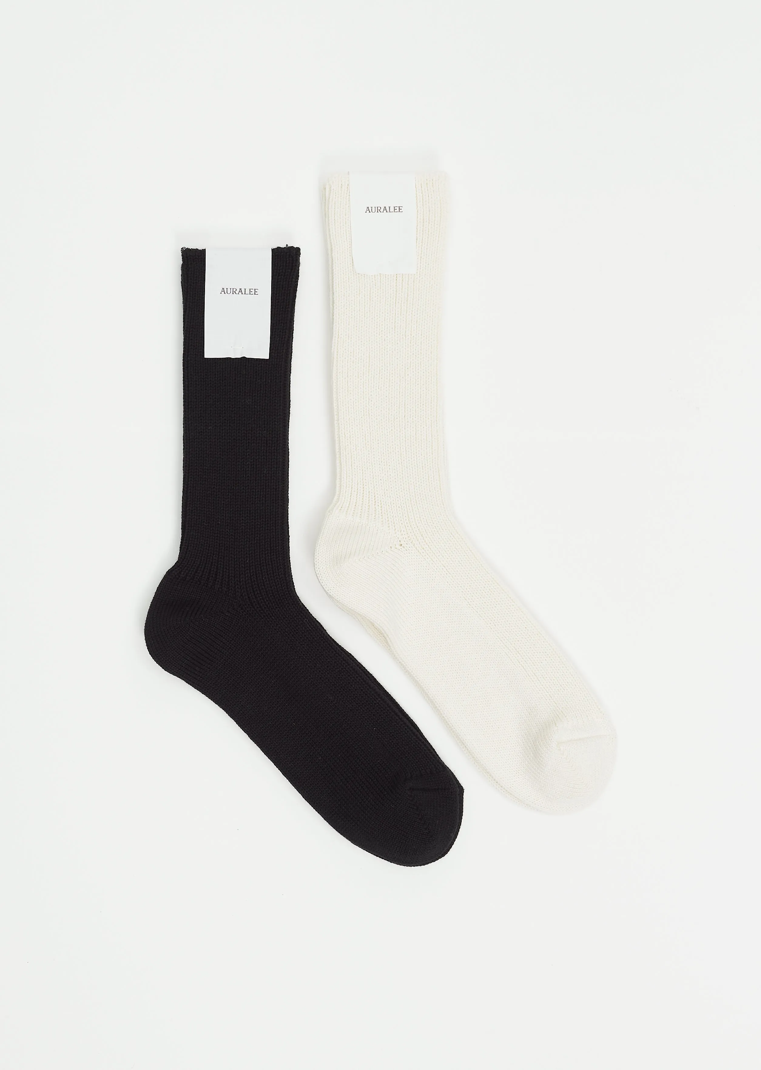 Cotton Cashmere Low Gauge Socks — Ivory