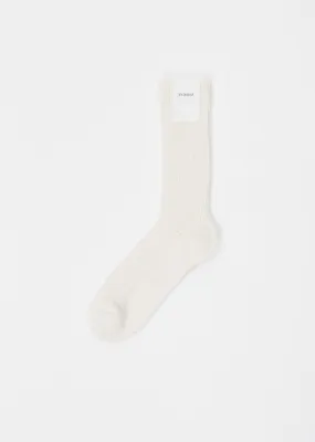 Cotton Cashmere Low Gauge Socks — Ivory