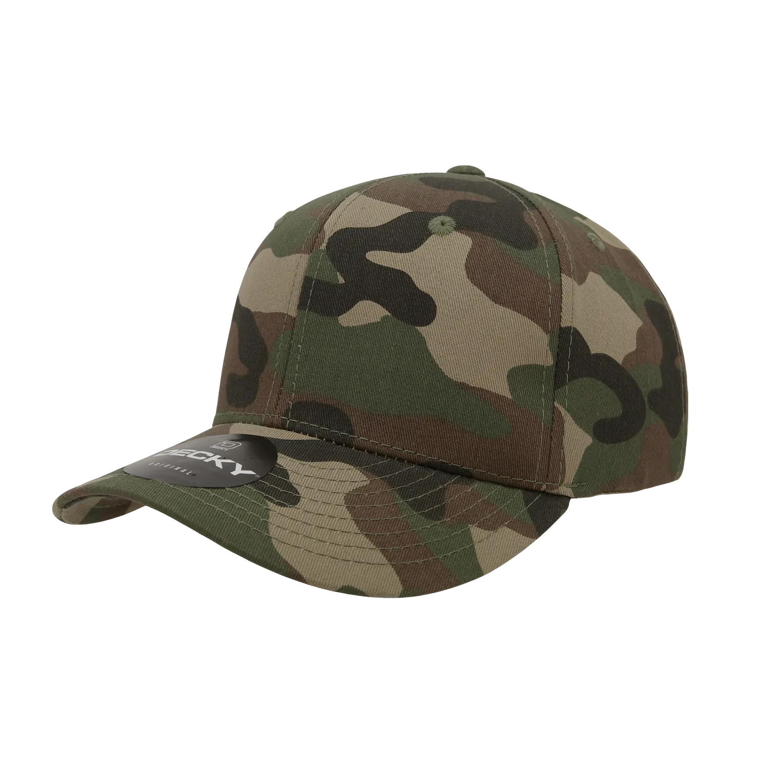 Decky 1048 6 Panel Mid Profile Structured Camo Cap - CASE Pricing