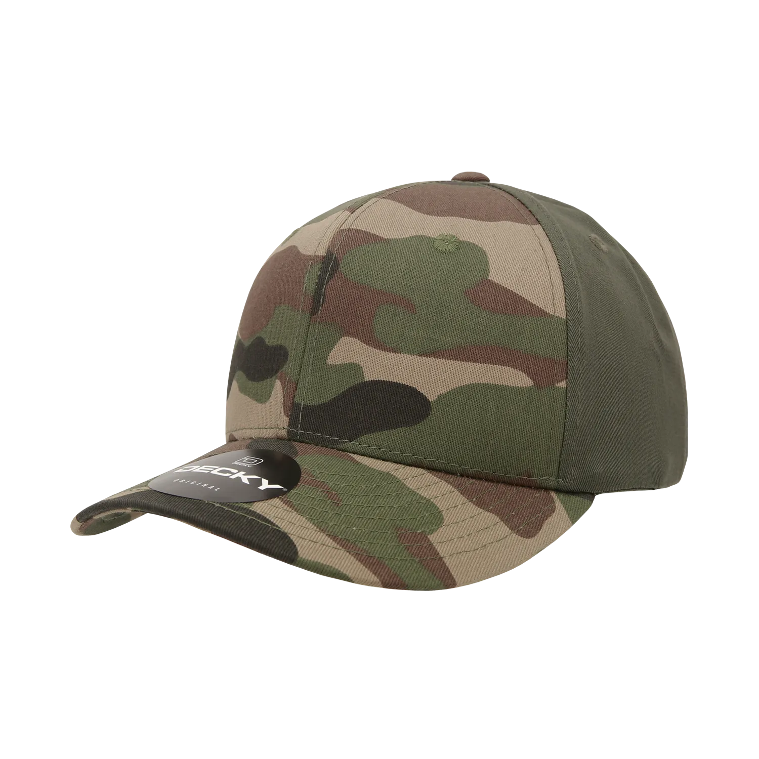 Decky 1048 6 Panel Mid Profile Structured Camo Cap - CASE Pricing