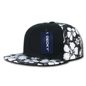 Decky 1067 Floral Flat Bill Snapback Hat