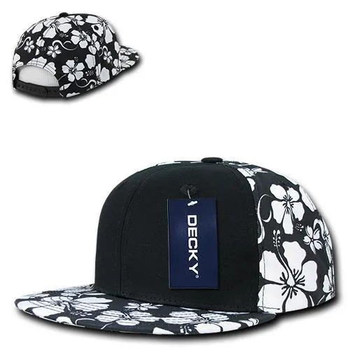 Decky 1067 Floral Flat Bill Snapback Hat