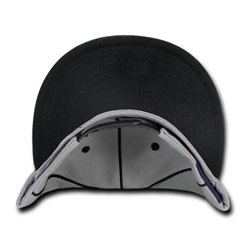 Decky 1078 Piped Crown Snapback Hat, 6 Panel Piped Snapback