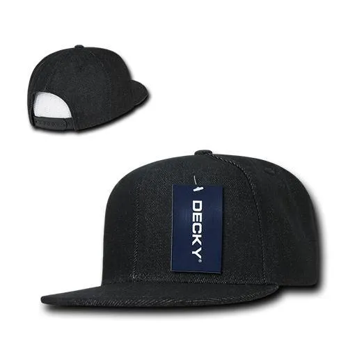 Decky 1090 Denim Snapback Hat, 6 Panel Denim Snapback Cap - CASE Pricing