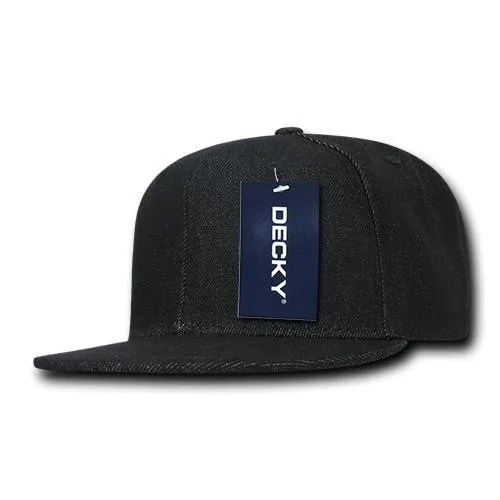 Decky 1090 Denim Snapback Hat, 6 Panel Denim Snapback Cap