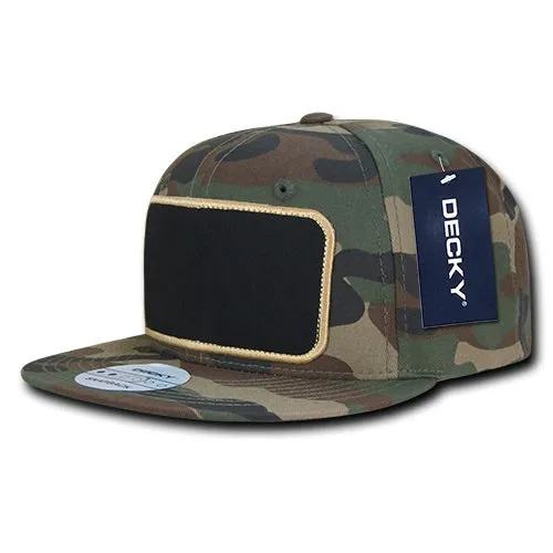 Decky 1096 Patch Snapback Hat, 6 Panel Flat Bill Cap - CASE Pricing