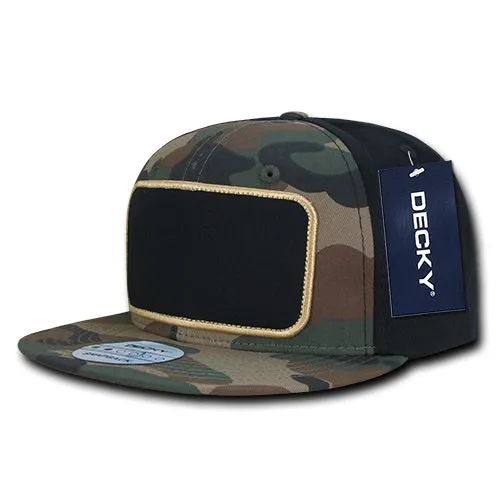 Decky 1096 Patch Snapback Hat, 6 Panel Flat Bill Cap - CASE Pricing