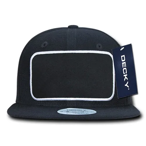 Decky 1096 Patch Snapback Hat, 6 Panel Flat Bill Cap - CASE Pricing