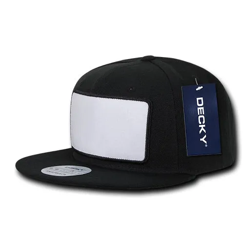 Decky 1096 Patch Snapback Hat, 6 Panel Flat Bill Cap - CASE Pricing