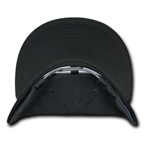 Decky 1096 Patch Snapback Hat, 6 Panel Flat Bill Cap