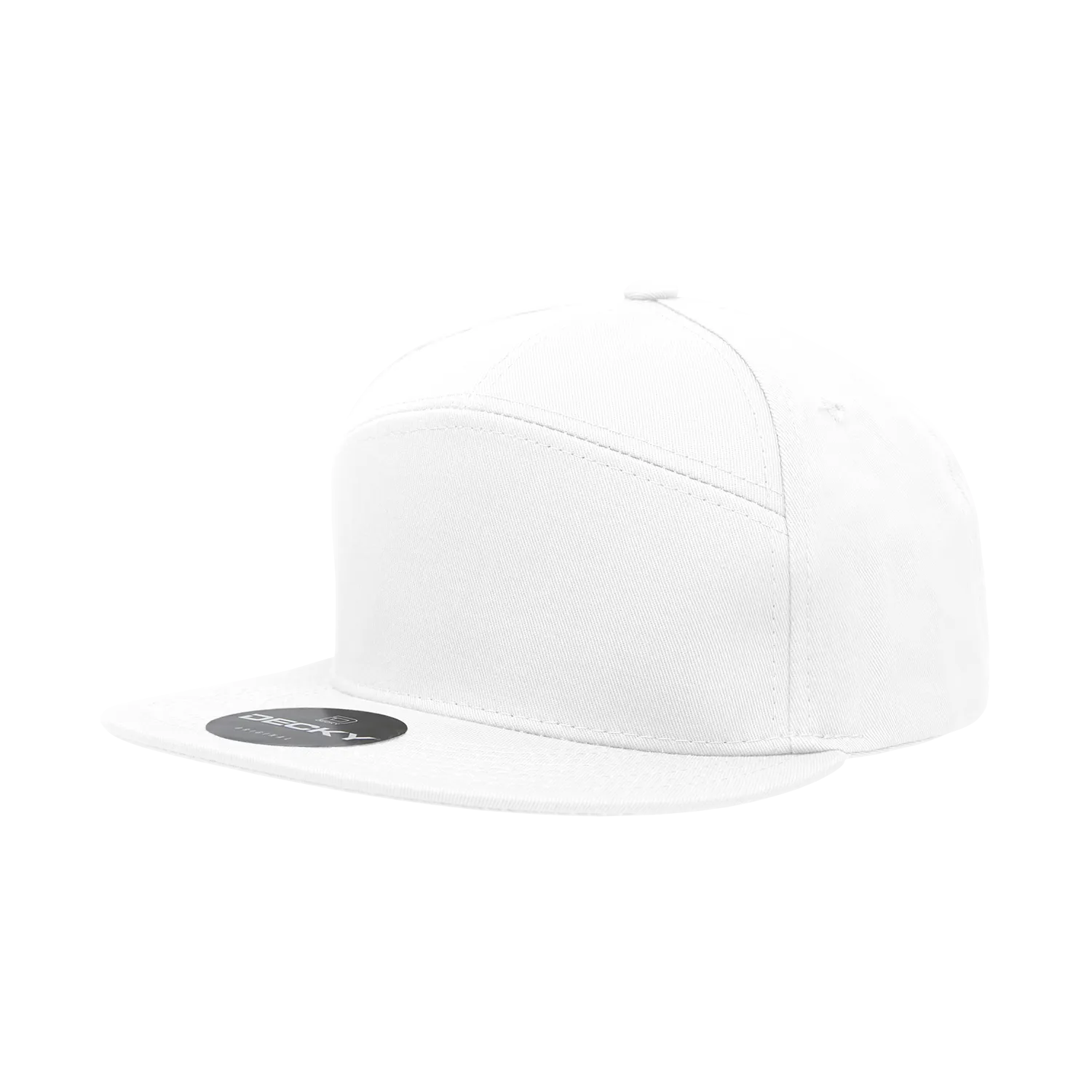 Decky 1098 7 Panel Flat Bill Hat, Snapback, 7 Panel High Profile Structured Cap - PALLET Pricing