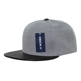 Decky 1115 Melton Vinyl Snapback, 6 Panel Vinyl Flat Bill Cap - CASE Pricing