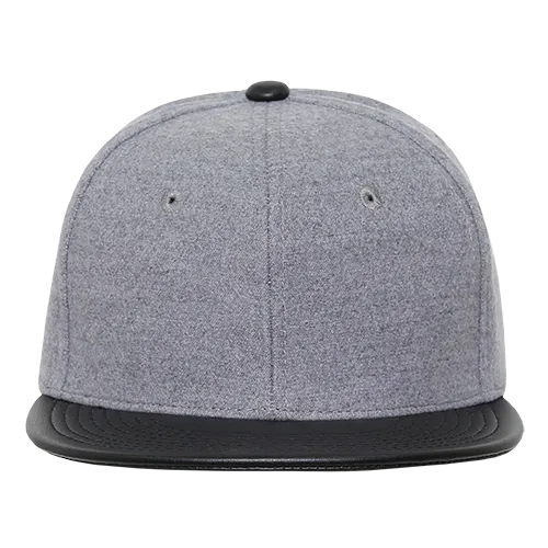 Decky 1115 Melton Vinyl Snapback, 6 Panel Vinyl Flat Bill Cap - CASE Pricing