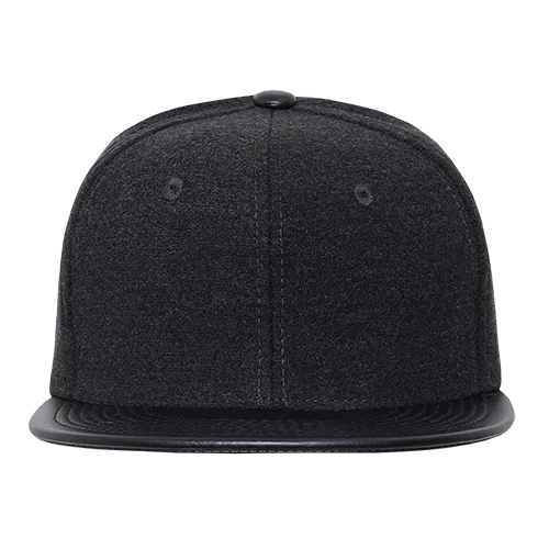 Decky 1115 Melton Vinyl Snapback, 6 Panel Vinyl Flat Bill Cap - CASE Pricing