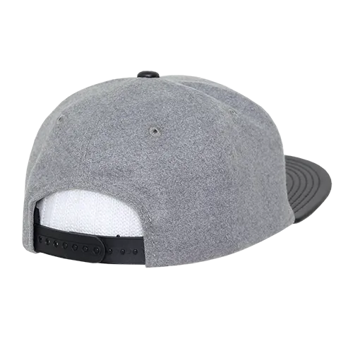 Decky 1115 Melton Vinyl Snapback, 6 Panel Vinyl Flat Bill Cap - CASE Pricing