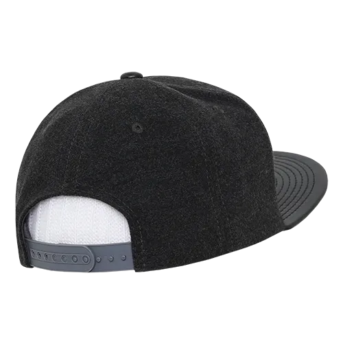 Decky 1115 Melton Vinyl Snapback, 6 Panel Vinyl Flat Bill Cap - CASE Pricing