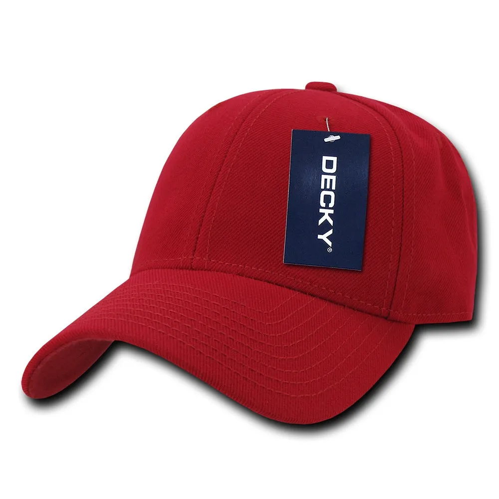 Decky 206 - 6 Panel Low Profile Structured Cap, Baseball Hat - CASE Pricing