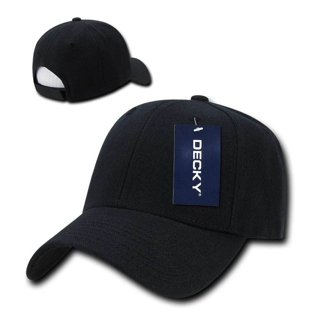 Decky 206 - 6 Panel Low Profile Structured Cap, Baseball Hat - CASE Pricing