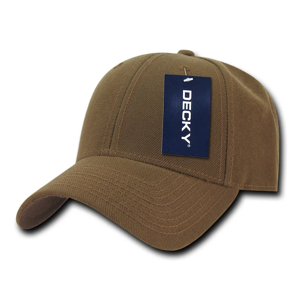 Decky 206 - 6 Panel Low Profile Structured Cap, Baseball Hat - CASE Pricing