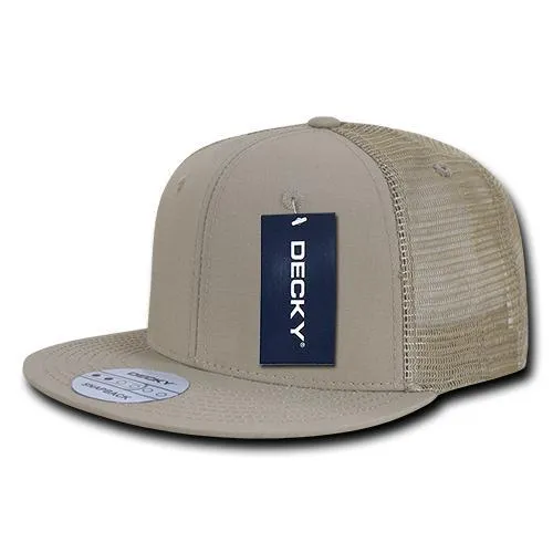 Decky 241 - Ripstop Flat Bill Trucker Cap, 6 Panel Ripstop Trucker Hat - CASE Pricing