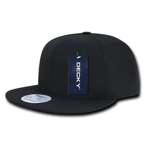 Decky 360 - Ripstop Snapback Hat, 6 Panel Flat Bill Cap