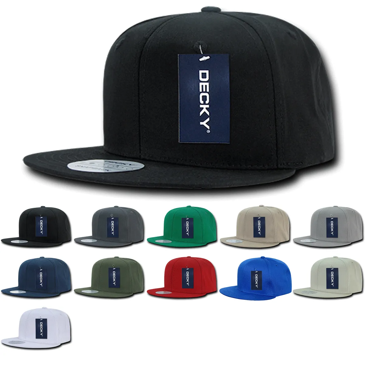 Decky 361 - Cotton Snapback Hat, Flat Bill Cap - CASE Pricing