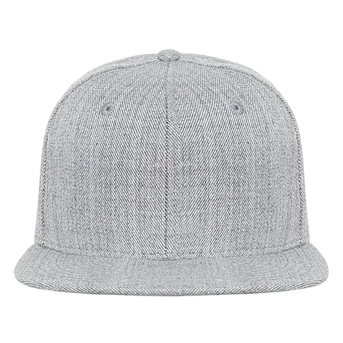 Decky 362 - Solid Color Snapback Hat, 6 Panel Flat Bill Cap