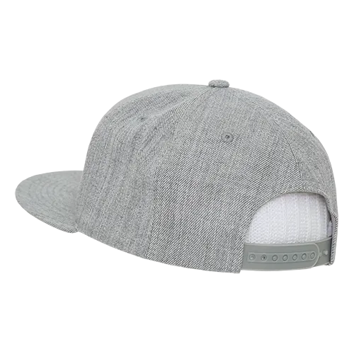 Decky 362 - Solid Color Snapback Hat, 6 Panel Flat Bill Cap