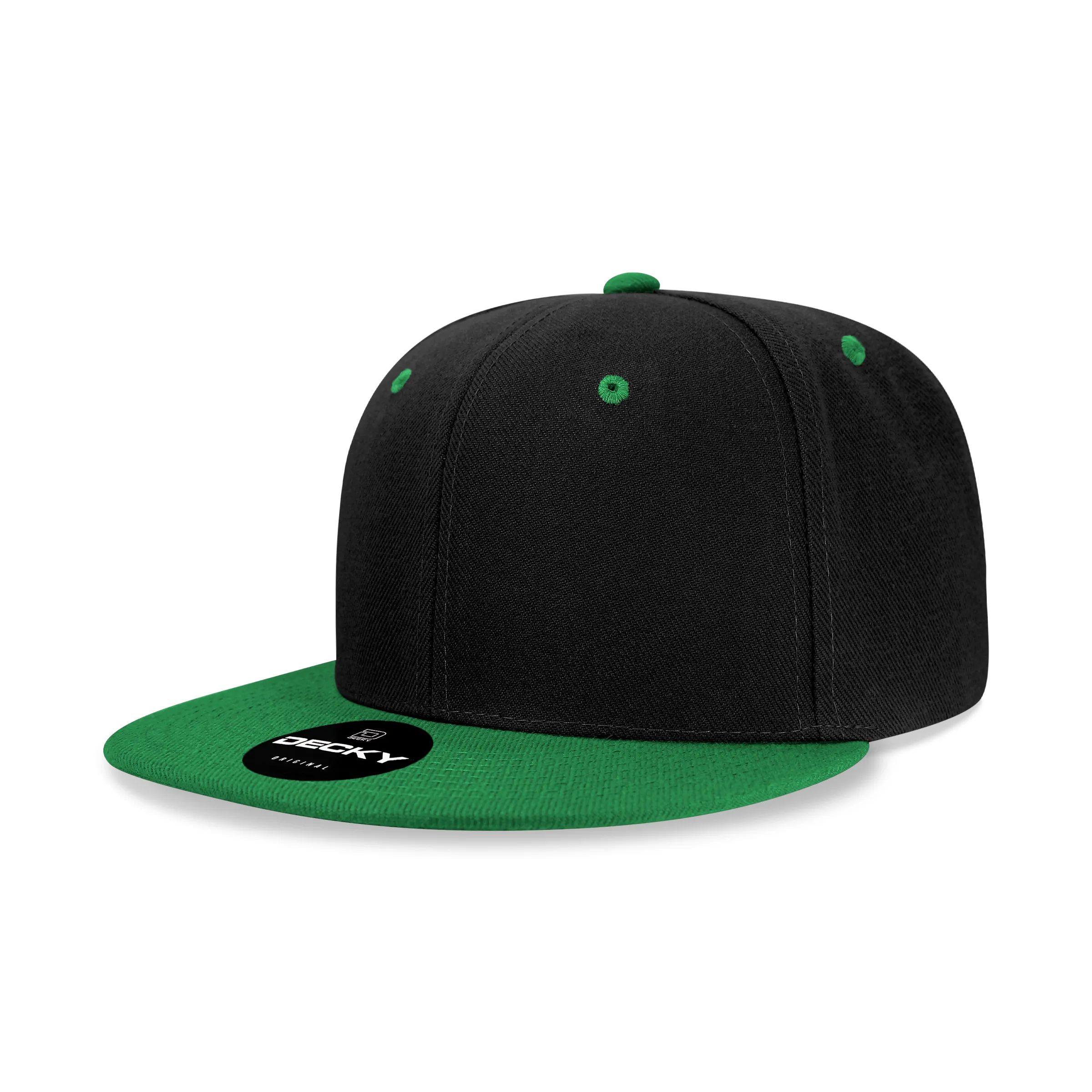 Decky 6020 - High Profile 6 Panel Snapback, Flat Bill Hat - CASE Pricing