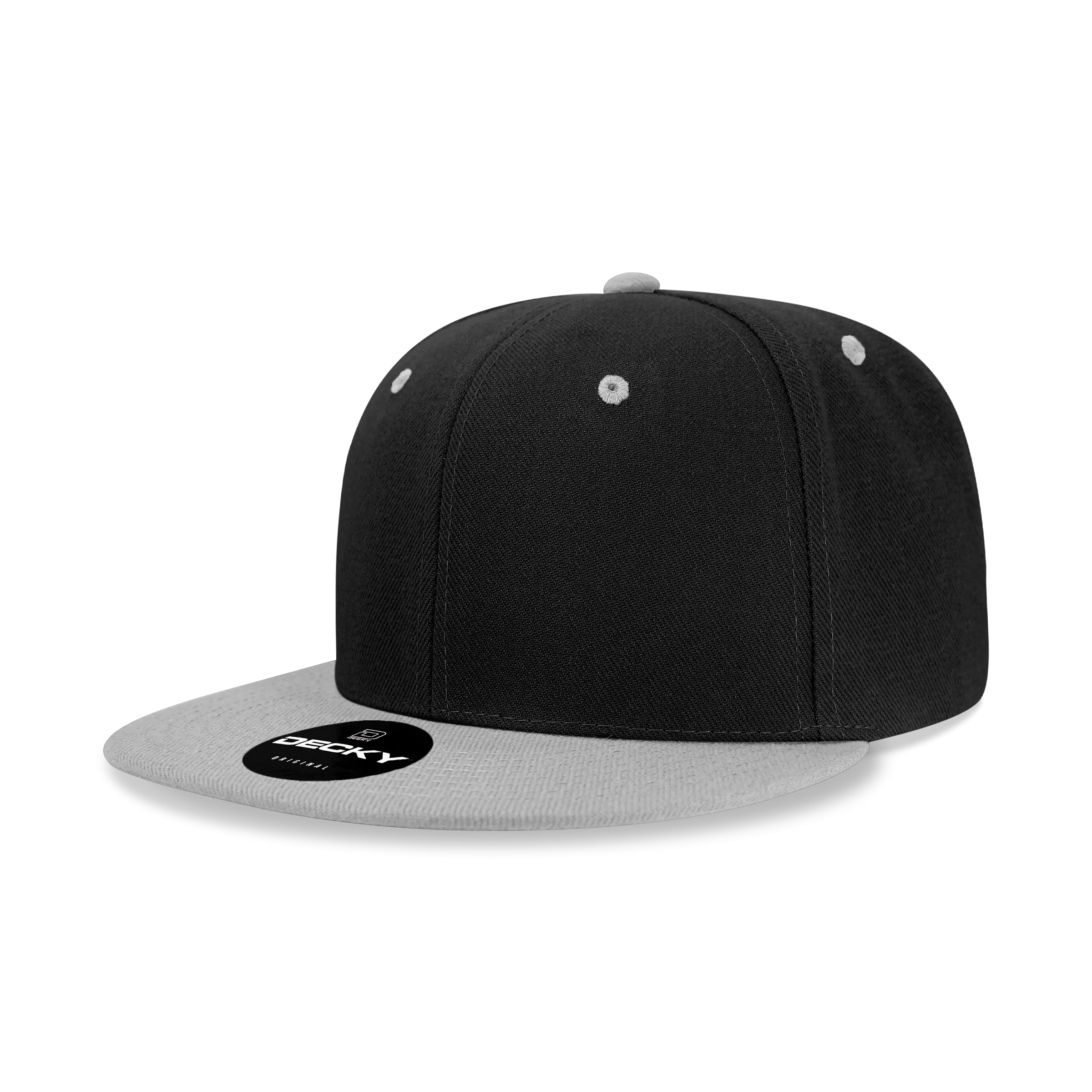 Decky 6020 - High Profile 6 Panel Snapback, Flat Bill Hat - CASE Pricing