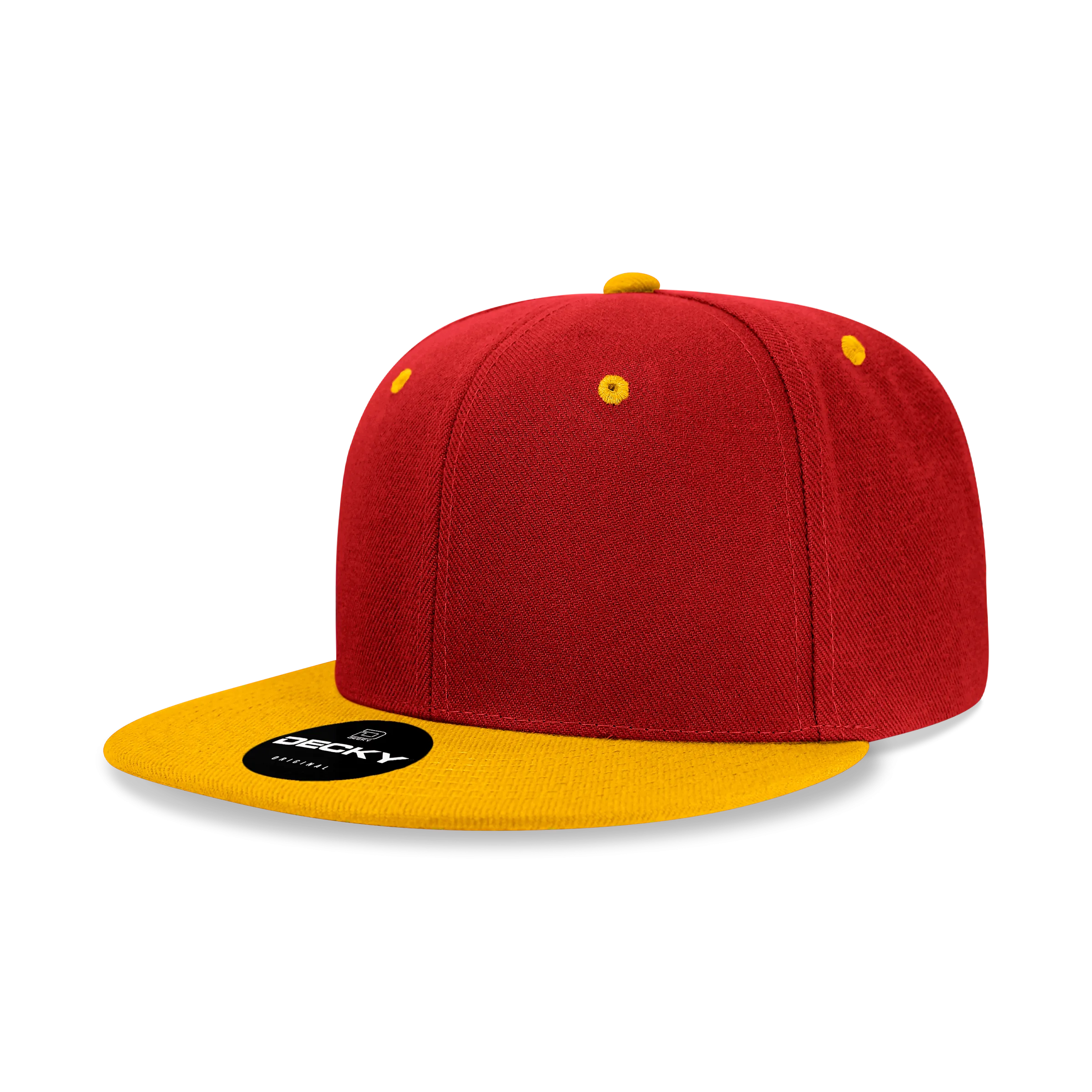 Decky 6020 - High Profile 6 Panel Snapback, Flat Bill Hat - CASE Pricing