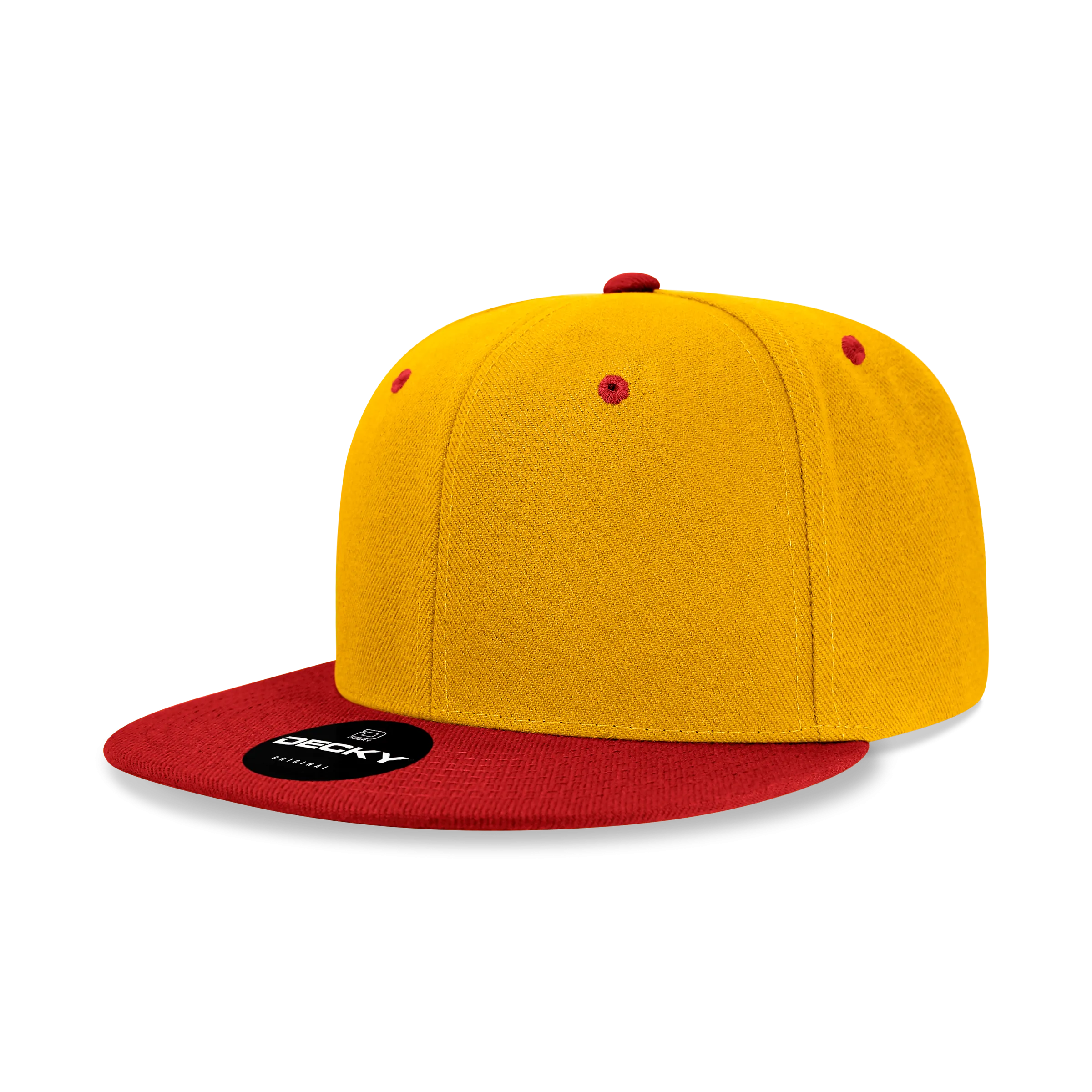 Decky 6020 - High Profile 6 Panel Snapback, Flat Bill Hat - CASE Pricing