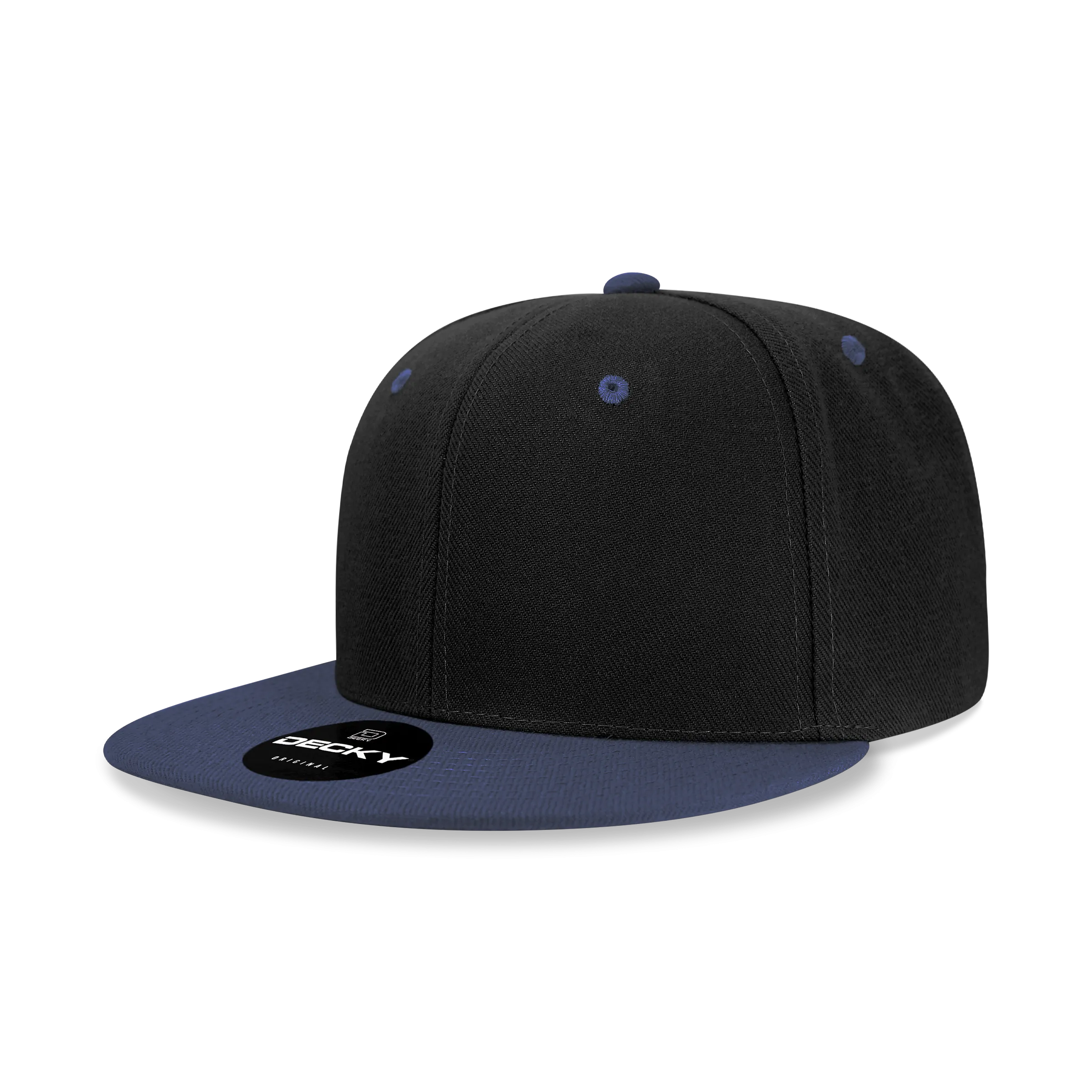 Decky 6020 - High Profile 6 Panel Snapback, Flat Bill Hat - CASE Pricing