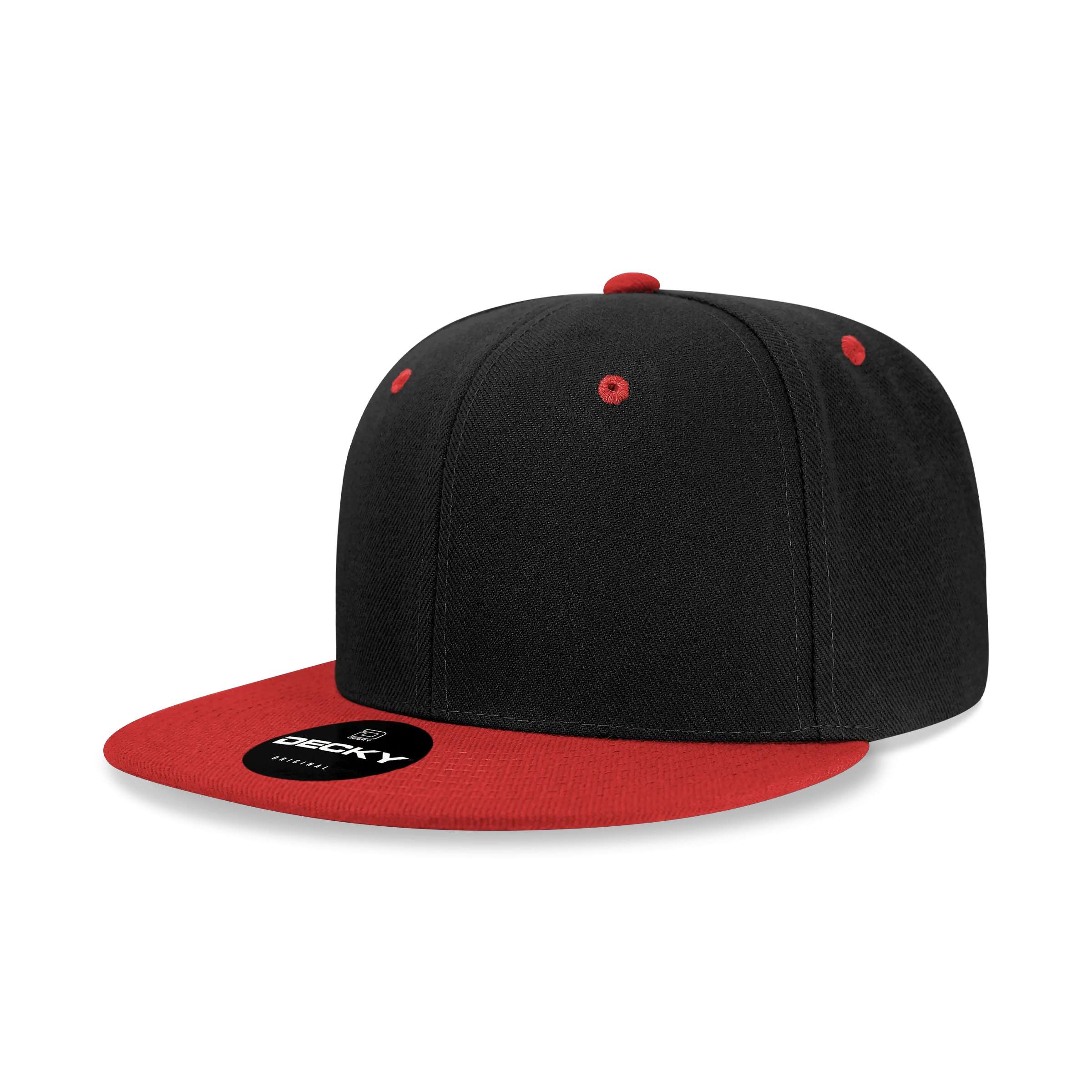 Decky 6020 - High Profile 6 Panel Snapback, Flat Bill Hat - CASE Pricing